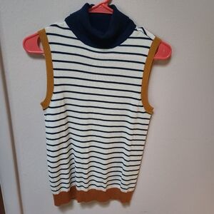 Modcloth Striped Turtleneck Tank, XS